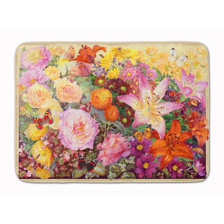 Jensendistributionservices Autumn Floral by Anne Searle Machine Washable Memory Foam Mat MI2550655